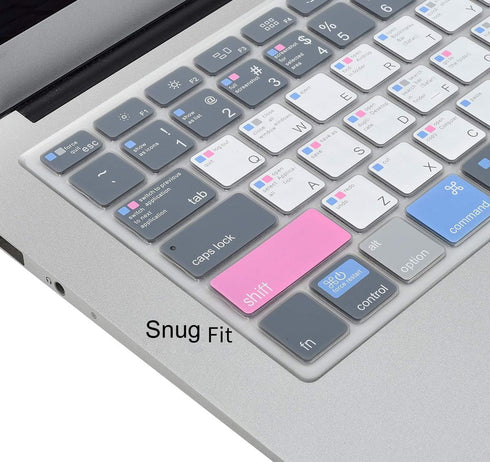 CaseBuy MAC OS Shortcut Keyboard Cover for Old MacBook Air 13 inch A1466 A1369 2010-2017 & MacBook Pro 13 & 15 A1502 A1425 A1278 A1398 A1286 2015 ...