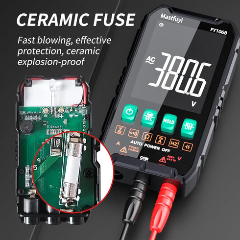 Multimeter Digital, NCV Electrical Tester, Compact Intelligent Multi Tester, True RMS 4000 Counts, Overload Protection, Auto-Ranging, Capacitance,...
