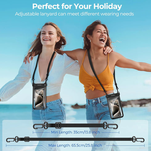 SYNCWIRE Waterproof Phone Case, 2-Pack IPX8 Double Space Waterproof Phone Pouch for iPhone 15 14 13 12 Pro Max XR X SE 2022 8 Samsung S24 S23 S22 ...