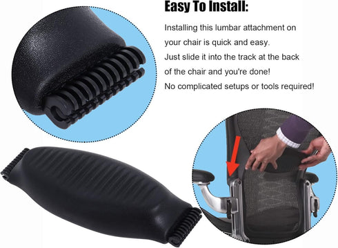 Lumbar Support Pad Replacement for Herman Miller Classic Aeron Chair - Size B: Medium,Black...