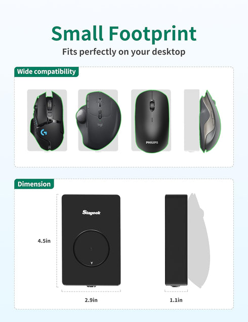 Mouse Jiggler, Mechanical 100% Undetectable by IT, Mouse Mover with On/Off Switch, Simulates Mouse Movement and Prevents Computer from Going into ...