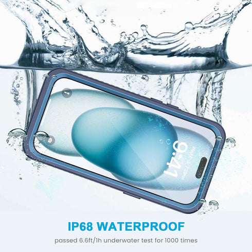 Lanhiem for iPhone 15 Case, IP68 Waterproof Dustproof Shockproof Cases with Built-in Screen Protector, 360 Full Body Protective Heavy Duty Rugged ...