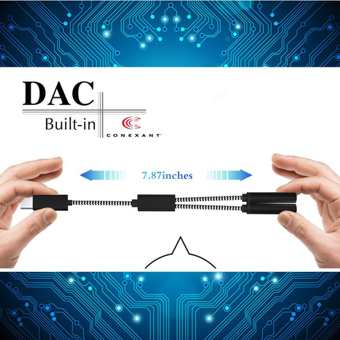 USB C to 3.5mm Audio Adapter, 2 in 1 Nylon Type USB-C to 3.5mm Auxiliary Splitter Connector and Extension Female Headphone Cable Compatible with, ...