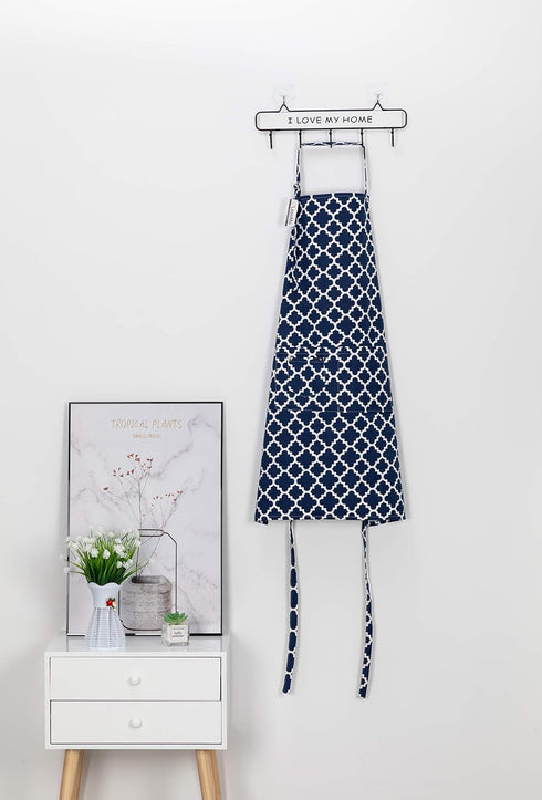Kitchen Cooking Aprons with 3 Pockets for Men Women - Cotton Adjustable Professional Grade Chef Apron for Kitchen, BBQ & Grill (Blue)...