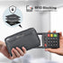 VALENCHI Leather Wallet For Women RFID Blocking Slim Minimalist Ladies Long Clutch Purse Organizer Credit Card Holder Slots with Zipper Pocket (Bl...