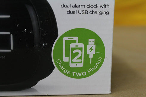 Capello CR22 Sleep and Charge Dual Alarm Clock with Dual USB Charging...