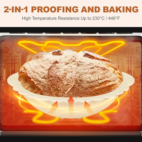 Silicone Banneton Bread Proofing Baskets, (Upgraded) 10 Inch Round & 12 Inch Oval Foldable Sourdough Baking Basket Bread, Set of 2 Foldable Proofi...
