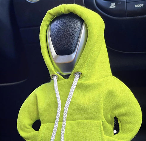 YYaaloa Universal Mini Car Shift Knob Hoodie Gear Shift Hoodie Cover for Car Shifter Funny Automotive Interior Accessories and Decoration (Green)...