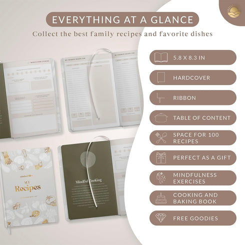 Recipe Book A5 Salt - blank Hardcover DIY Cookbook for 100 recipes - Collect and Personalize Your Favorite Recipes - write your own recipes...