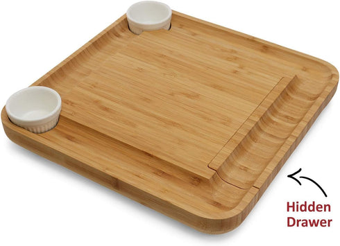 Bamboo Charcuterie Boards Cheese Board Set Premium Large Cheese Platter & Serving Tray 4 Stainless Steel Knife House Warming Gifts New Home Housew...