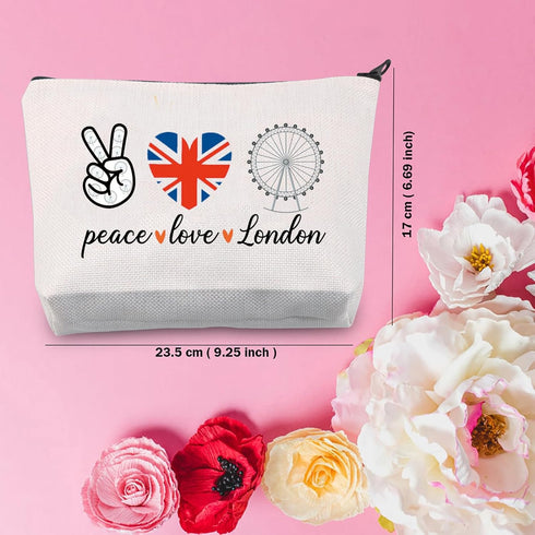 TSOTMO London Gift London Trip Accessories Bag London Eye Cosmetic Bag London Britain Journey Gift (PEACE London)...
