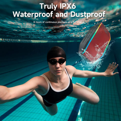 Bluetooth Speaker, Portable Wireless Speaker Waterproof IPX7 Bluetooth Speakers Loud Stereo Sound with LED Light TWS Speakers Suitable for Travel,...