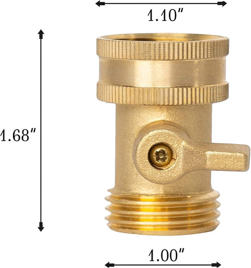 Xiny Tool Brass Garden Hose Shut Off Valve, Heavy Duty 3/4 Inch Solid Brass Garden Hose Shut Off Valve with 4 Extra Rubber Washers (4)...