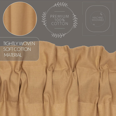 VHC Brands Simple Life Flax Khaki Country Farmhouse Kitchen Window Curtain Valance 16x72...