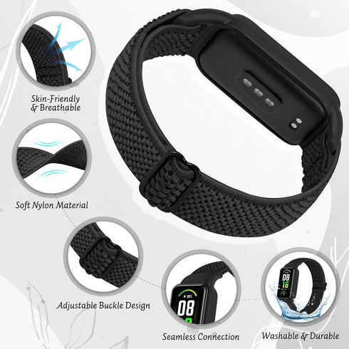 Solo Loop Elastic Nylon Bands Only Compatible with Amazfit Band 7 Straps,Soft Adjustable Stretchy Sport Replacement Strap for Amazfit Band 7 for M...