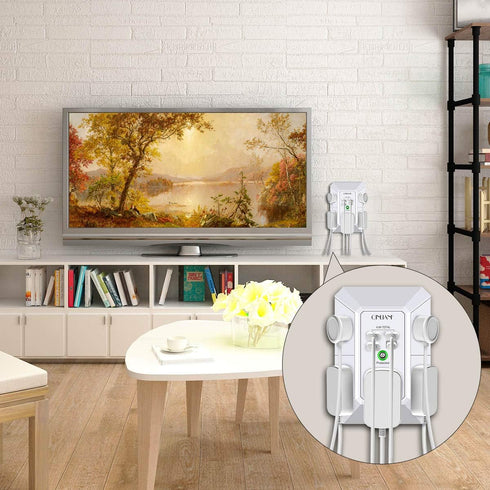 Wall Charger, Surge Protector, QINLIANF 5 Outlet Extender with 4 USB Charging Ports (4.8A Total) 3-Sided 1680J Power Strip Multi Plug Adapter Spac...