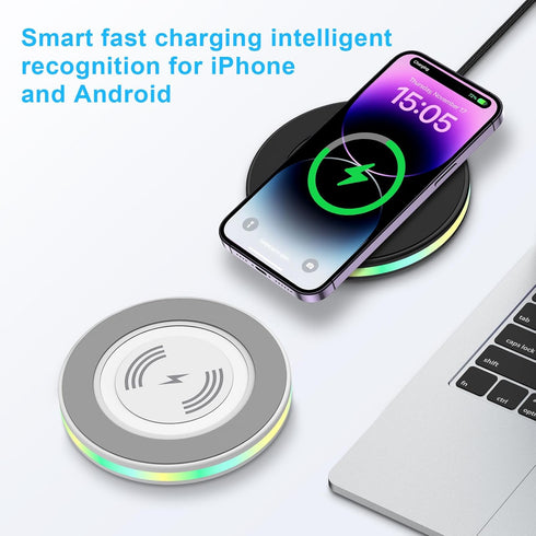 Wireless Fast Charger Samsung Charging Pad Wireless Phone Charger for Android Cell Phone Charger for Samsung Galaxy S24 Ultra S24+ S24 S23 S22 S21...