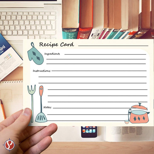 Premium Homey Kitchen Recipe Cards – Double Sided | Printed Thick and Sturdy 100Lb Cover Stock | 4" x 6" | 50 per Pack...