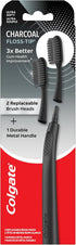 Colgate Keep Charcoal Replaceable Head Toothbrush Starter Kit, 2 Brush Heads...
