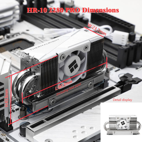Thermalright HR10 2280 PRO SSD Cooler, Double Sided Heatsink, Carries 14.8W/m.k Silicone Pad, Includes 4 heatpipes, Reflow Process, 2280 SSD Heats...