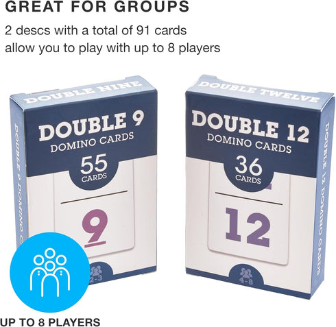 Brybelly Travel Dominos Playing Cards with Numerals - Lightweight Portable Double 12 Dominoes Set - Easy to Hold, Read, and Play for Children and ...