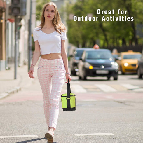 BuyAgain Lunch Bag, 600D Poly Small 6 Can Insulated Reusable Lunch Cooler Bag PEVA Water-resistant Lining for Women Men Adult Work, Apple Green...