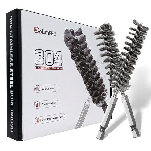 6PCS 304 Stainless Steel Bore Brush Copper Pipe Cleaner, Twisted Wire Drill Brush,1/4 Inch Hex Shank S2 Steel Handle, for Power Drill Plumbing Too...