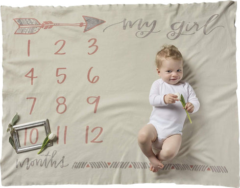 Primitives by Kathy Baby Milestone Blanket, 42 x 36-Inches, My Girl...