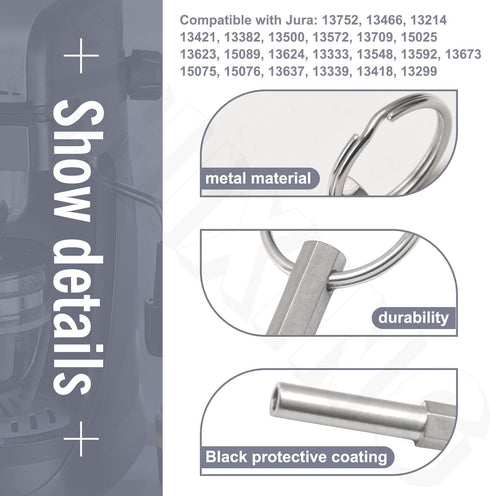 O-Ring Gasket Seal Set Drainage Valve Brew/Security Oval Head Key Tool (With Lube) Compatible With Jura S, Z, X, C, E, F, J, ENA & Capresso Krups ...