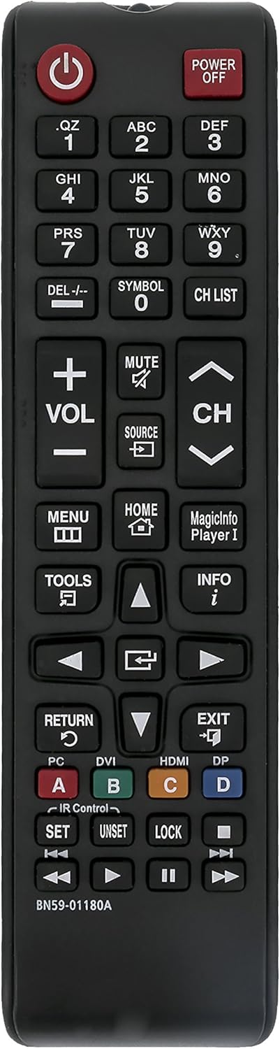 BN59-01180A Replaced Remote fit for Samsung LFD TV OH46F OM46F-K Oh55F OM55F OM46F OM55F-K OH75F QB43N QB49N QB55N QB65N QB75N QM43N QM49N QM55N Q...