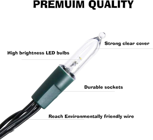 FUNPENY 50 LED Christmas Lights, 16 FT Mini String Light with 8 Modes, Waterproof Tree Lights for Outdoor Indoor Outdoor Patio Garden Party Weddin...