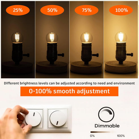 3 Watt Dimmable Low Wattage LED Bulbs Equivalent to 25 Watt Light Bulbs,E26 Standard Base G40 Small Globe Light Bulbs,2200K Warm Light for Bedroom...