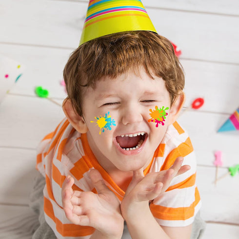 144 Pieces Artist Party Paint Splash Tattoos Artist Paint Temporary Tattoos for Art Paint Party Favors Creative Birthday Party Decoration Supplies...