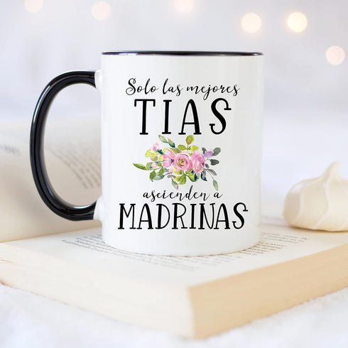 YouNique Designs Will You Be My Godmother Proposal Mug, 11 Ounces, La Madrina Gifts from Godchild, Godmother Gifts from Godchild (Black Handle)...