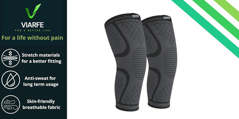 Knee Brace Pain Relief Set 2 Pack Knee Braces for Men and Women, Compression Sleeve for Meniscus Tear, ACL, Arthritis - Comprehensive Knee Support...