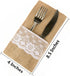FQTANJU 50 PCS 4"x8" Burlap Lace Utensil Cutlery Holders Pouch Silverware Holder Knifes Forks Bags Burlap Napkin Bag for Rustic Wedding Party Deco...