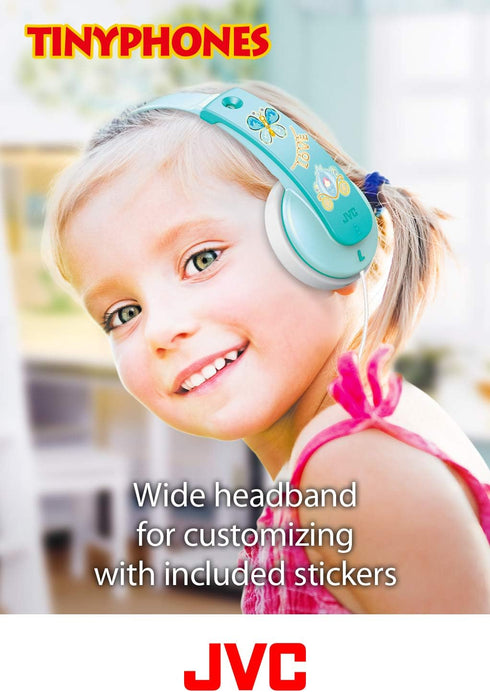 JVC Kids Headphones, Volume limiter, Kid Safe, Length Adjustable, Toddler Headphones, Fun Stickers Included - HAKD7Y (Yellow)...