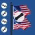 NQ Flag Pole Rope Line Kit-50FT x 1/4" Diameter Nylon Flag Pole Halyard Rope with 4 Pcs Swivel Snap Clips Hooks Fits Flagpole Up to 25FT,Outdoor F...