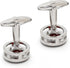 Red Crystal Gemstone Cufflinks for Men Lady In Gift Case Silver Round Men's Cufflinks Jewelry Set for Wedding Anniversary Business Party Events Tu...