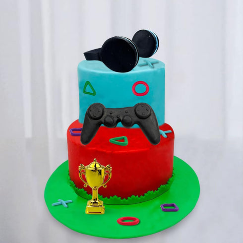 11 PCS Video Game Themes Cake Toppers Cake Decoration Headset Cake Decoration Game Console Controller Cake Decoration Game Theme Birthday Party Su...