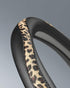 Steering Wheel Cover - Made with PVC Leather and Leopard Fabric - Universal 14 1/2 inches to 15 inches for Most Automotive Steering Wheel (Leopard...