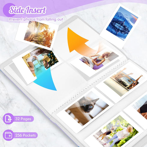 Ablus 256 Pockets Photo Album for Polaroid Snap SnapTouch Zip Mint Cameras Printers, Fujifilm Instax Mini 11 90 9 8+ 8 7S 70 50S 26 25 LiPlay Inst...