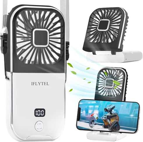Portable Mini Fan, Black Foldable Personal Handheld Portable Fan with Power Bank, Mini Fan USB Rechargeable, Phone Holder, 4 Speeds Adjustment for...
