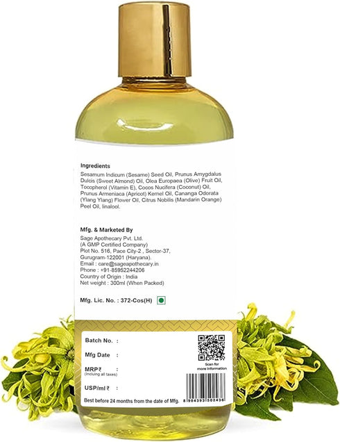 Ylang & Mandarin massage oil for Relaxed & Replenished Skin | No Parabens & Sulphates | Cruelty Free & Vegan 300 ml...