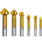 KEWAYO 3 Flute 90 Degree HSS Chamfering Tool Bit Countersink Drill Bit Set for Metal Wood Plastic Woodworking Metal Working Tool Bit Set, Pack of ...