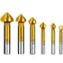 KEWAYO 3 Flute 90 Degree HSS Chamfering Tool Bit Countersink Drill Bit Set for Metal Wood Plastic Woodworking Metal Working Tool Bit Set, Pack of ...
