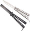 DOUBLE 2 C Butterfly Knife, Practice Balisong Knife Trainer, Metal Steel Folding Comb, Unsharpened Blade for Practicing Flipping Tricks, Csgo Butt...