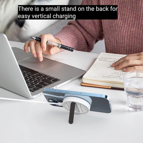 YALANDER 15W Magnetic Wireless Charger for iPhone 14/13/12 Pro Max/Mini/Plus, Qi Fast Charging Pad for Samsung & Qi-Enabled Smart Phones,Travel Es...