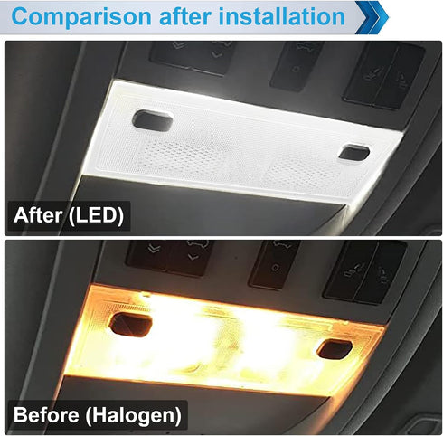 Interior Map Dome Light Cover Clear Lens Overhead Console with White LED Bulbs Compatible with 2007-2013 Chevy Silverado GMC Sierra Suburban Avala...