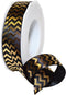 Morex Ribbon 98422/25-634 Gilded Chevron Polyester, 7/8" x 25 yd, Black/Gold...